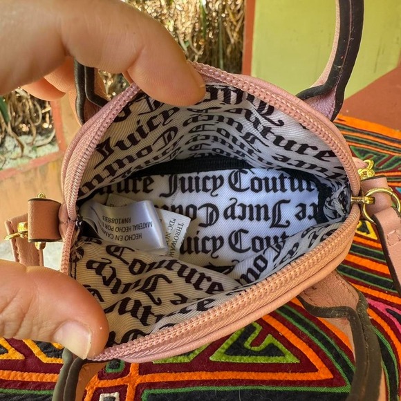 Juicy Couture Mini Pink Crossbody Bag Small Satchel Faux Leather Coquette Y2k - Picture 4 of 8